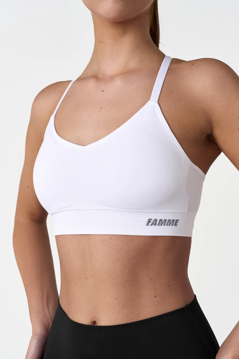 FAMME Seamless Sports Bra Vit – Sport-bh
