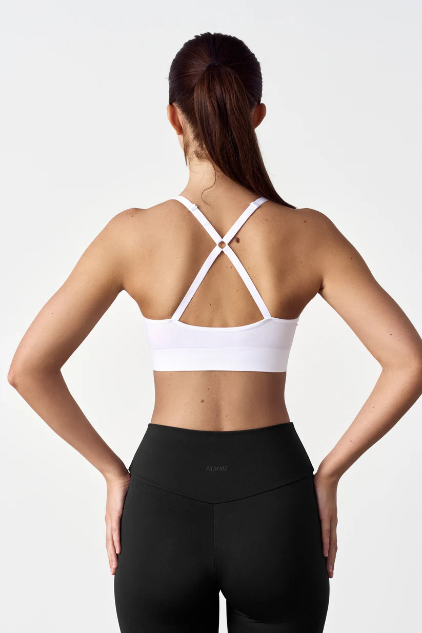 FAMME Seamless Sports Bra Vit – Sport-bh