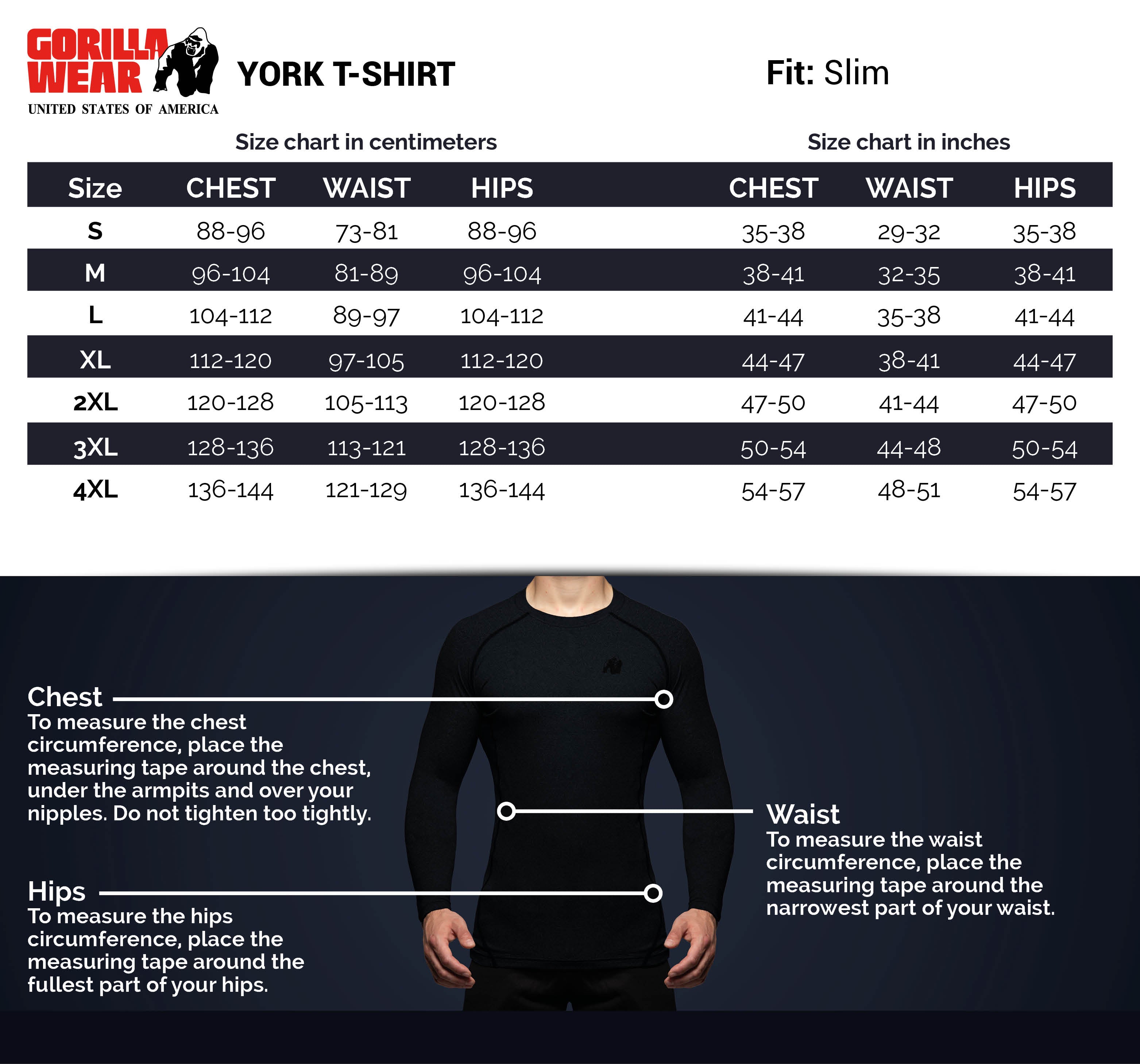 Gorilla Wear York T-Shirt, black Gorilla Wear