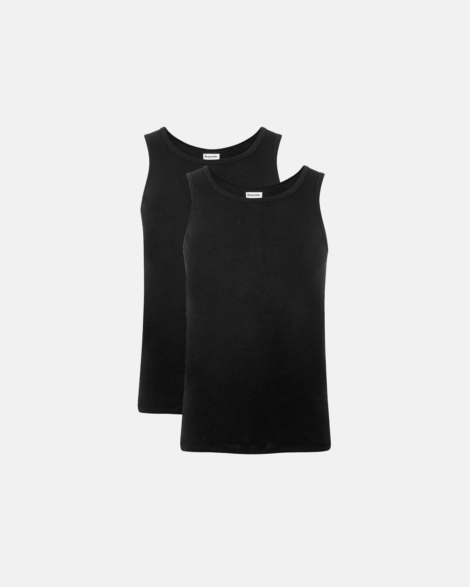 Resteröds Tank Organic Cotton 2-pack Svart Resteröds