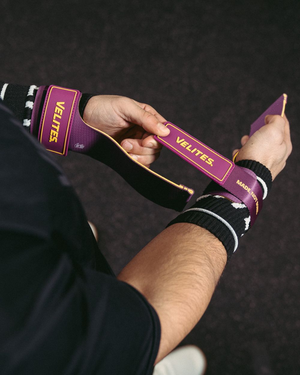 Velites Quad Ultra grips lila användning i gym