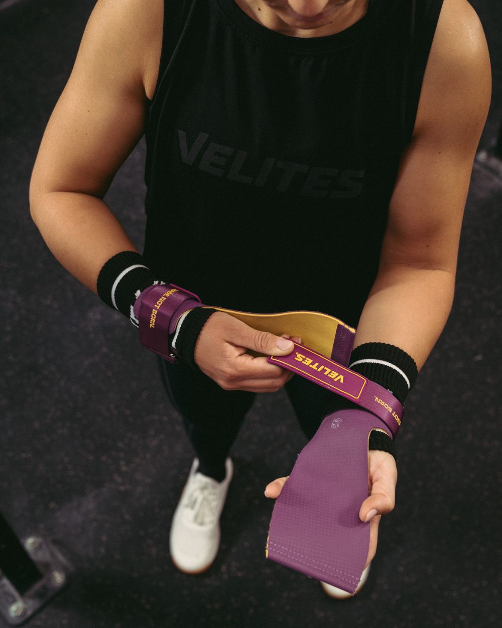 Velites Quad Ultra grips lila användning i gym