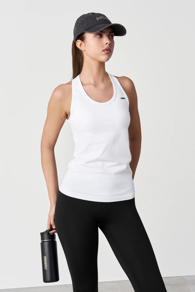 FAMME Atlantic Tank Top Vit - Träningslinne